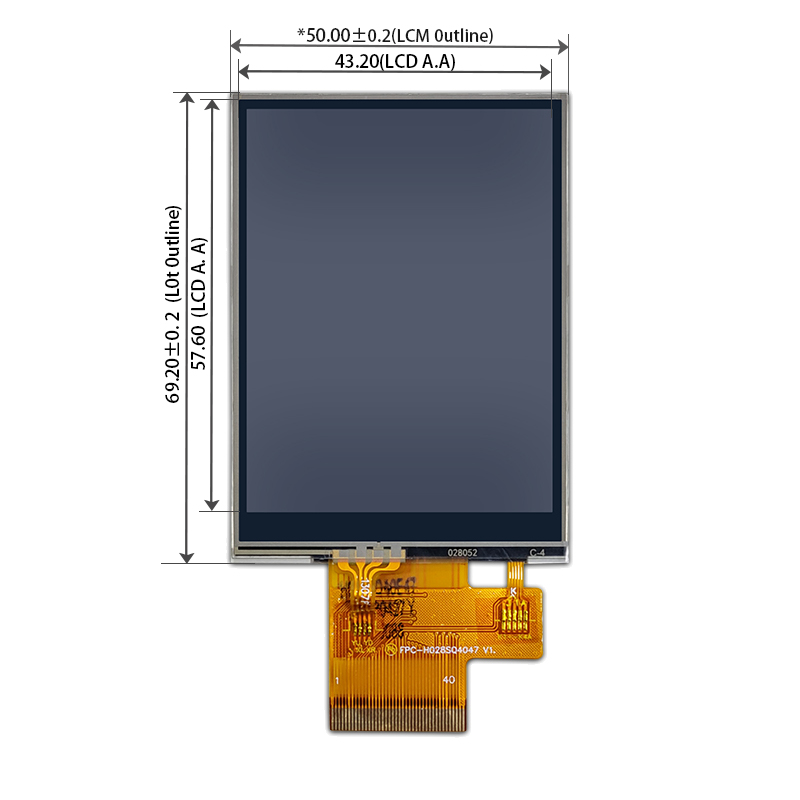 2.8英寸LCD触摸屏240×320 MCU接口，电阻触摸2.8英寸TFT-LCD模块
