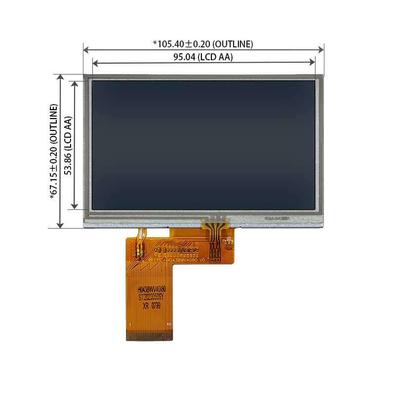 4.3英寸电阻触摸LCD屏幕800×480 RGB接口TFT LCD组件