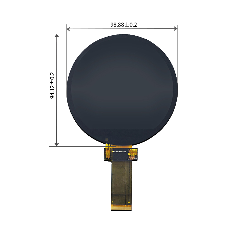 3.6英寸LCD屏幕，圆形屏幕，544×506，RGB接口，40pin，3.6英寸圆形TFTLCD LCD模块