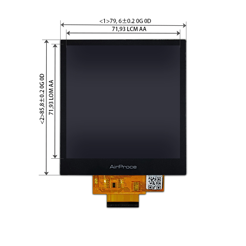 4寸方形LCD液晶屏720×720 SPI+RGB接口40PIN 4寸TFT-LCD 液晶屏