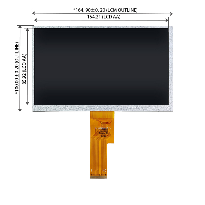7英寸IPS LCD屏幕1024×600 LVD接口IPS IPS完整视角TFT-LCD LCD模块